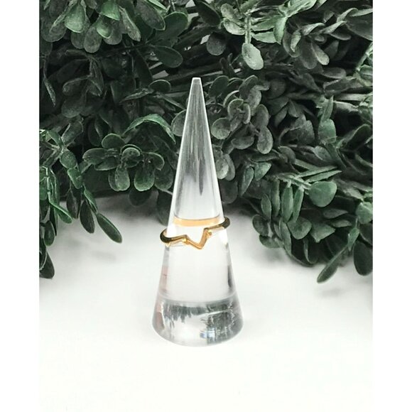 Vintage wrap style ring gold tone Chevron Ring - Picture 5 of 6